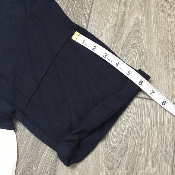 Zara Knit Short Sleeve Switching Navy Blue Shadow Stripe White S Ladies - Picture 8 of 9